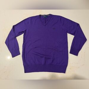 Fred Perry purple merino wool sweater
